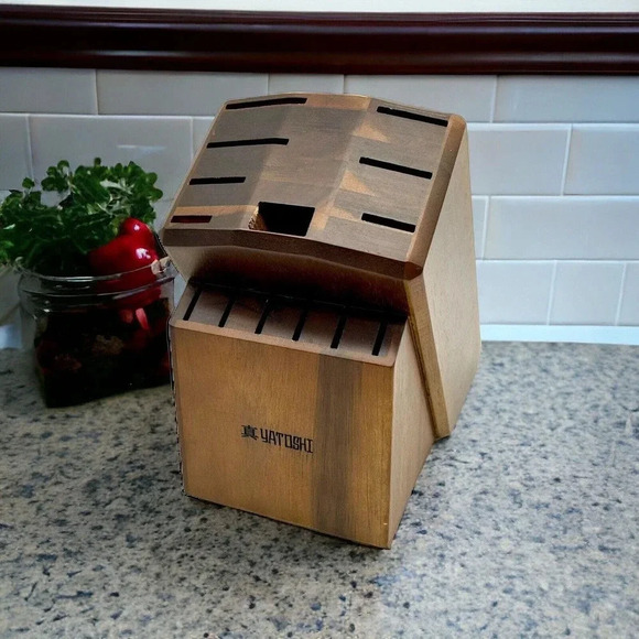 Yatoshi Professional Kitchen Knife Block Only 13 Knife Slots & 1 Scissor Slot - Picture 1 of 10
